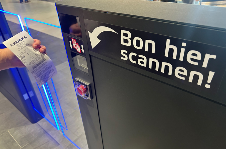 mit dem Kassenbon kann man den Schnellkassen-Bereich im Handumdrehen verlassen
