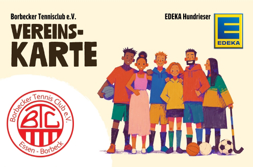 EDEKA-Vereinskarte mit Logo des Borbecker Tennis Club